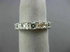 ESTATE 2.16CT ASHER CUT DIAMOND 18KT WHITE GOLD 7 STONE WEDDING ANNIVERSARY RING