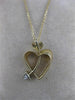 ESTATE DIAMOND 14K 2 TONE GOLD SHOOTING HEART ARROW PENDANT + CHAIN #23MMx15MM