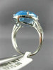 ESTATE LARGE 10.22CT DIAMOND & AAA BLUE TOPAZ 14KT WHITE GOLD OVAL HALO FUN RING