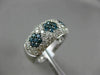 ESTATE WIDE 2.80CT WHITE BLUE DIAMOND 14K WHITE GOLD 3D FLOWER PAVE WEDDING RING