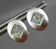 ESTATE .40CT OVAL PRINCESS DIAMOND 14KT WHITE GOLD EARRINGS SIMPLY AMAZING #7768