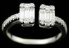 ESTATE .70CT DIAMOND 18KT WHITE GOLD 3D ROUND & BAGUETTE CLUSTER INVISIBLE RING