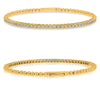1.0CT DIAMOND 14KT YELLOW GOLD 3D CLASSIC MULTI BEAD CUFF TENNIS BANGLE BRACELET