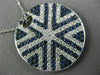 ESTATE LARGE 3.70CT DIAMOND & SAPPHIRE 18KT WHITE GOLD CIRCULAR SUNBURST PENDANT