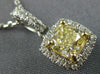 ESTATE 1.36CT WHITE & FANCY YELLOW DIAMOND 18KT 2 TONE GOLD 3D FILIGREE PENDANT
