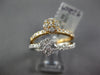 ESTATE .84CT DIAMOND 18KT WHITE & ROSE GOLD CLUSTER DOUBLE FLOWER STACKABLE RING