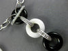 ESTATE .11CT DIAMOND ONYX & WHITE AGATE 18K WHITE GOLD 3D CIRCLE OF LIFE PENDANT