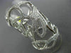 ESTATE EXTRA LARGE .79CT DIAMOND 18KT WHITE GOLD OPEN WEB LEAF FULL FINGER RING