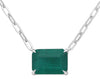 3.71CT AAA EMERALD 18KT WHITE GOLD CLASSIC EMERALD CUT SOLITAIRE LOVE NECKLACE