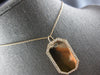ESTATE LARGE .69CT DIAMOND 14KT ROSE GOLD 3D OCTAGON DOG TAG FLOATING PENDANT