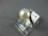 ESTATE .08CT DIAMOND & AAA SOUTH SEA PEARL 18K WHITE GOLD CRISS CROSS RING #1010