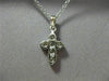 ESTATE .62CT ROUND DIAMOND 14KT WHITE GOLD SHARED PRONG CROSS PENDANT #18214