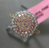 ESTATE WIDE .60CT DIAMOND 18KT WHITE & ROSE GOLD 3D HEXAGON CLUSTER CLASSIC RING