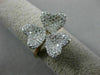 ESTATE .81CT DIAMOND 14K ROSE GOLD 3D CLASSIC PAVE HEART SHAPED FLOWER LOVE RING