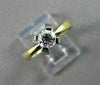 ESTATE .52CT DIAMOND 14KT W&Y GOLD SOLITAIRE FLORAL ENGAGEMENT RING #11348