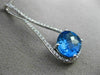 ESTATE X LARGE 5.69CT DIAMOND & AAA BLUE TOPAZ 14K WHITE GOLD PEAR SHAPE PENDANT