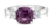 LARGE 3.24CT DIAMOND & AAA PURPLE SAPPHIRE PLATINUM CUSHION CUT ENGAGEMENT RING