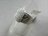 ANTIQUE WIDE .80CT ROUND DIAMONDS 14K WHITE GOLD HANDCRAFTED BRICK COCKTAIL RING