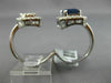 LARGE 2.50CT DIAMOND & AAA SAPPHIRE 14K WHITE GOLD 3D CLUSTER DOUBLE FINGER RING