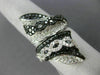 ESTATE MASSIVE 4.36CT WHITE & BLACK DIAMOND 14K WHITE GOLD 3D INFINITY LOVE RING