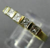 ESTATE .62CT PRINCESS DIAMOND 14KT YELLOW GOLD 3D 5 STONE ANNIVERSARY RING #2592