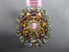 ESTATE LARGE 2.13CT DIAMOND & AAA MULTI GEM 14K YELLOW GOLD CIRCULAR FLOWER RING