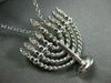 ANTIQUE .09CT DIAMOND 14KT WHITE GOLD 3D CLASSIC FILIGREE MENORAH PENDENT #2325