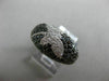 ESTATE 1.64CT WHITE & BLACK DIAMOND 14KT WHITE GOLD 3D PAVE BUTTERFLY LOVE RING