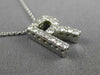 .35CT ROUND DIAMOND 14KT WHITE GOLD CLASSIC "R" INITIAL FLOATING PENDANT #11999