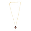 LARGE 2.17CT DIAMOND & AAA RUBY 14KT YELLOW GOLD 3D CLASSIC ROUND CROSS NECKLACE