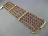 ESTATE WIDE 26.91CT DIAMOND & RUBY 14KT YELLOW GOLD 3D MULTI ROW TENNIS BRACELET