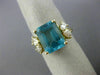 ESTATE LARGE 4.50CT DIAMOND & AAA BLUE APATITE 14KT YELLOW GOLD ENGAGEMENT RING
