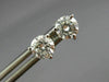 ESTATE 1.05CT DIAMOND 14KT WHITE GOLD CLASSIC 3 PRONG ROUND STUD EARRINGS #25971