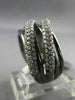 ESTATE WIDE 1.31CT DIAMOND 18KT BLACK GOLD 3D MULTI ROW CRISS CROSS LOVE RING
