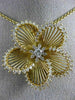 ESTATE LARGE 1.40CT DIAMOND 18KT WHITE & YELLOW GOLD 3D FLOWER FLOATING PENDANT
