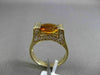 ESTATE LARGE 1.79CT DIAMOND & EXTRA FACET CITRINE 14KT YELLOW GOLD TENSION RING