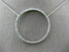 ESTATE LARGE .25CT DIAMOND 14KT WHITE GOLD CLASSIC CIRCLE OF LIFE LOVE NECKLACE