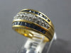 WIDE 1.99CT DIAMOND & AAA SAPPHIRE 18KT YELLOW GOLD MULTI ROW ANNIVERSARY RING