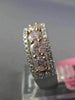 ESTATE 1.95CT WHITE & PINK DIAMOND 18K WHITE GOLD SEMI ETERNITY ANNIVERSARY RING