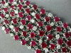 ESTATE EXTRA WIDE 38.47CT DIAMOND RUBY 18KT WHITE GOLD 3D ETOILE TENNIS BRACELET