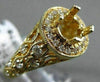 ESTATE WIDE .55CT DIAMOND 14KT YELLOW GOLD 3D ETOILE SEMI MOUNT ENGAGEMENT RING