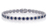7.16CT DIAMOND & AAA SAPPHIRE 14KT WHITE GOLD 3D SQUARE HALO ETERNITY BRACELET