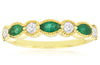 .64CT DIAMOND & AAA EMERALD 14K YELLOW GOLD 3D MARQUISE & ROUND ANNIVERSARY RING