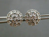 ESTATE LARGE .13CT DIAMOND 14KT WHITE GOLD 3D CLUSTER FLOWER FLAKE STUD EARRINGS