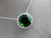 ESTATE 2.14CT DIAMOND & AAA GREEN GARNET 14KT WHITE GOLD CLASSIC ROUND NECKLACE