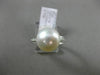 ESTATE .14CT DIAMOND 14KT WHITE GOLD AAA SOUTH SEA PEARL CLASSIC SOLITAIRE RING