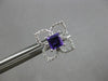 .75CT DIAMOND & AAA AMETHYST 14KT WHITE GOLD PRINCESS CUT & ROUND STUD EARRINGS