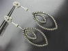 LARGE 1.88CT WHITE & CHOCOLATE FANCY DIAMOND 14KT WHITE GOLD 3D HANGING EARRINGS