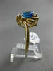 ESTATE WIDE 2.18CT DIAMOND & AAA BLUE TOPAZ 14KT YELLOW GOLD 3D FLOWER FUN RING