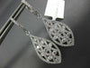 1.80CT DIAMOND 18KT WHITE GOLD TEAR DROP FILIGREE CRISS CROSS HANGING EARRINGS